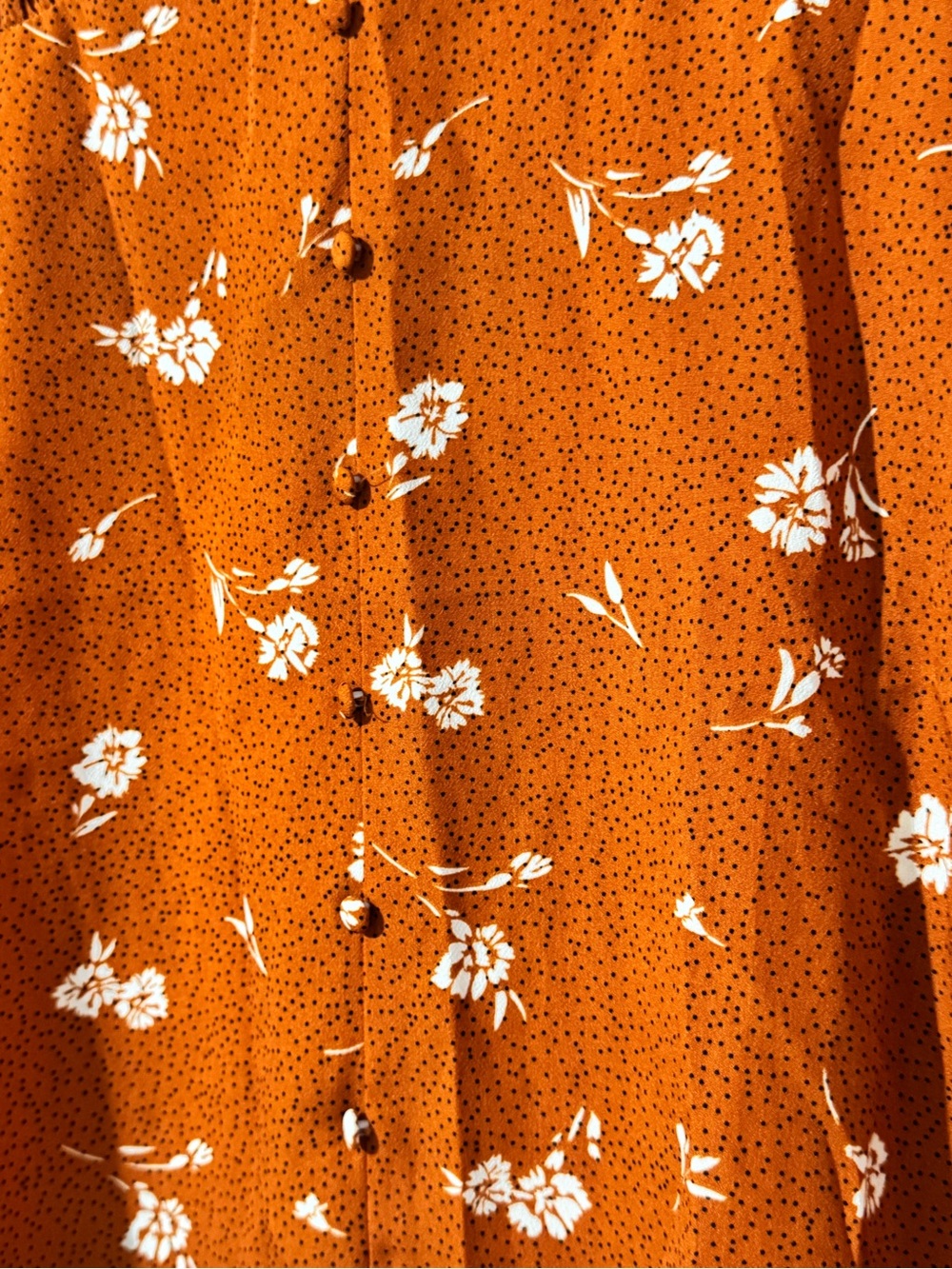 Cotton On Rust Orange Floral Midi Dress Lightweight Cottagecore Coastal Beach L - Picture 6 of 9